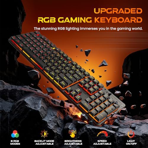 Redragon K521KS Wireless Gaming Keyboard, Tri-Mode BT/2.4G/USB-C RGB Mechanical Feeling Keyboard with Multimedia Keys, 4000mAh Battery, Anti-Ghosting, Compatible with PC - Upgrade - Image 3