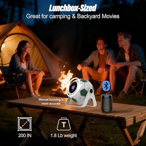 1080P Projector, 400 Lumens Brightness Indoor Outdoor Portable Projector, Cinema Quality Viewing for Home Entertainment - Image 5