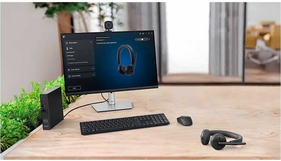 Dell WL3024 Wireless Headset - Leatherette Headband, Built-in AI-Based Noise Cancellation Microphone, Boom mic - Black - Image 2