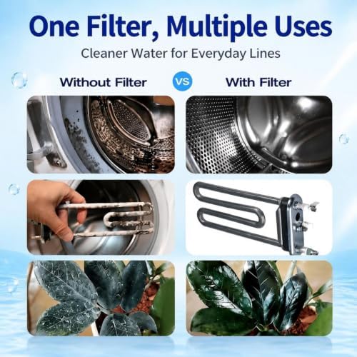 Garden Hose Filter for Washing Machine, RV, Pool & Pet – High-Efficiency Sediment & Scale Water Filter with Replaceable Cartridge Design,3/4" GHT,Anti-Corrosion, NSF Certified - Image 5