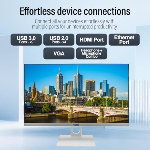 23.8" Full HD All in One PC Desktop Computer - 16GB RAM, 512GB SSD, Windows 11, Intel 15th Gen Quad-Core CPU, HDMI, USB 3.0 - AIO PC with Wireless Keyboard, Mouse, 3MP Web Camera - Image 5