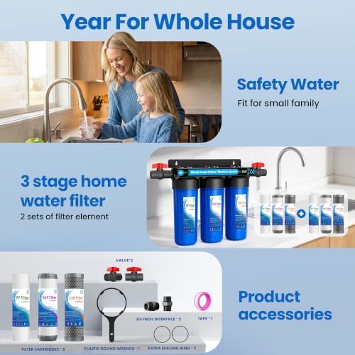 Whole House Water Filter System, Extra 2 Sets Filter,0.5Micron Filtration - Image 6