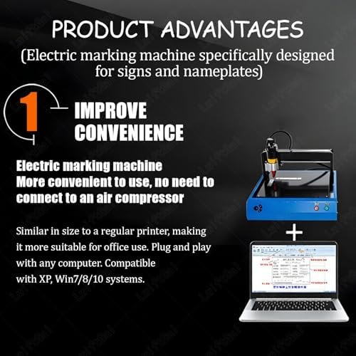 Electric Marking Machine 400W, Portable Metal Plastic Engraving Machine Desktop Nameplate Tag Marking Tool, for Mark Fixed Character Serial Number 200 * 150mm - Image 6
