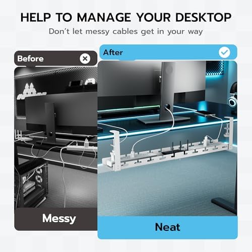 ARES WING 17"-28.7" Extendable Under Desk Cable Management Tray, No-Drill - Image 2