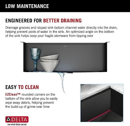 Delta Faucet Rivet 27 Inch Black Stainless Steel Undermount 16 Gauge Workstation Kitchen Sink Single Bowl in PVD Gunmetal Finish with WorkFlow Ledge and Accessories, 95B9031-27S-GS - Image 3