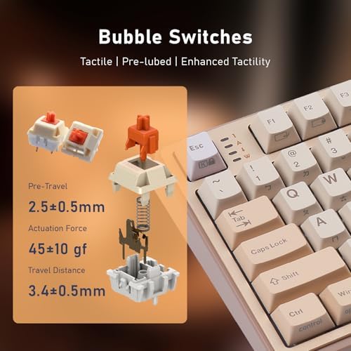 iRocks K85R RGB Mechanical Keyboard (Light Golden, Brown Bubble Switch) - Image 6