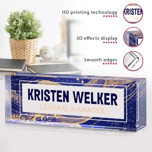 Custom Office Name Plate for Desk - Desk Name Plate Personalized Gifts for Coworkers, Boss, Employees, Teacher, Nurse - Office Desk Decor for Women Men - Employee Appreciation Gifts (Blue Marble) - Image 5