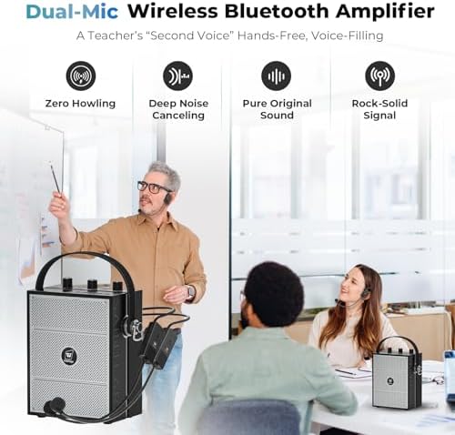 50W Voice Amplifier with 2 Mics,Microphone with Speaker - Image 3