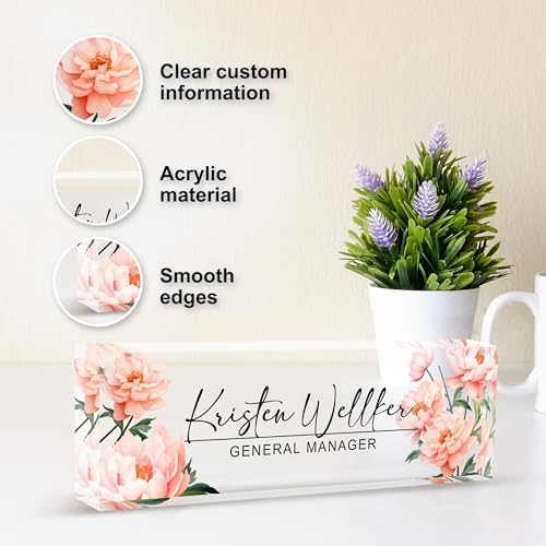 Custom Acrylic Name Plates for Desks, Personalized Office Decor - Image 4