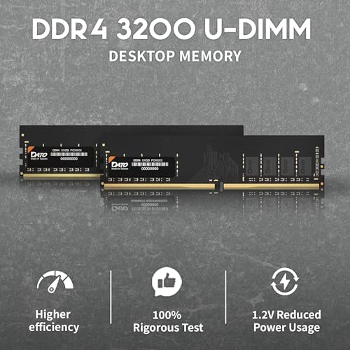 DATO DDR4 RAM 16GB 3200MHz, PC4-25600 CL22 1.2V 288-Pin Non-ECC unbuffered dimm, Desktop Memory Module - Image 2