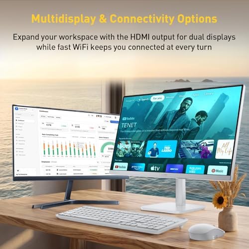 Lenovo 24” FHD A100 All-in-One Desktop Computer for Home Office, 32GB RAM, 1TB Storage, Microsoft Copilot AI, Intel 8-Core CPU, Wireless KB & Mouse, Support Dual Display, Win11, White, w/ 64GB USB - Image 4