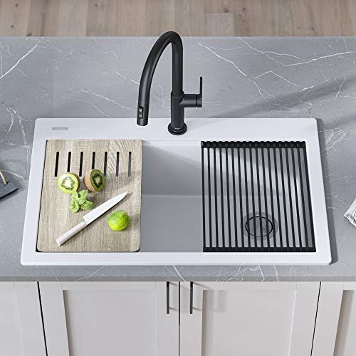 KRAUS Bellucci Workstation 33 in. Drop In Single Bowl Granite Kitchen Sink in White with Accessories, KGTW1-33WH - Image 2