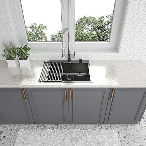28 Inch Black Drop In 16 Gauge Stainless Steel Kitchen Sink - Image 3
