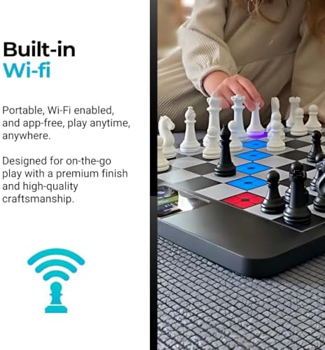 ChessUp 2 - Electronic Chess Board by Bryght Labs - Built-in WiFi, Chess Engine - Includes Chess Set TouchSense Pieces - Light Up Smart Chess Board - with AI, Lessons, Wireless Play & Companion App - Image 3