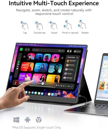 UPERFECT 4K 120Hz Portable Monitor Touchscreen, 16" 600Nits Gaming Monitor - Image 7
