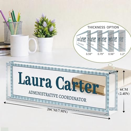 Custom Name Plate for Desk, Acrylic Desk Name Plate Personalized, Employee Appreciation Gifts, Office Desk Accessories for Women Men Teacher Nurse, Coworker Gifts for Manager Assistant (Indigo) - Image 4