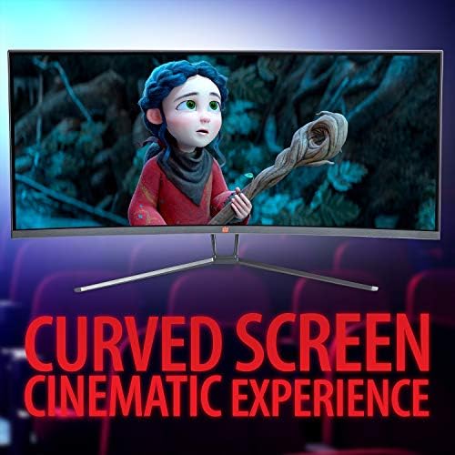 Deco Gear 35" Curved Ultrawide E-LED WQHD Gaming Monitor, 21:9 Aspect Ratio, Immersive 3440x1440 Resolution, 100Hz Refresh Rate, 3000:1 Contrast Ratio (DGVIEW201) - Image 4