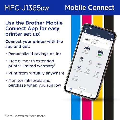 Brother INKvestment 1365 Wireless Color Inkjet All-in-One Printer with Automatic Duplex Printing and 1.8” Color Display | Includes Refresh Subscription Trial(1) (MFC-J1365DW) - Image 6