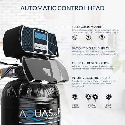 Aquasure Harmony Series Water Softener Plus Iron Removal w/Aquatrol Digital Control Head and Premium Grade Fine Mesh Resin (32,000 Grains) - Image 6
