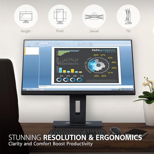 ViewSonic VG2448A 24 Inch 1080p IPS Ergonomic Computer Monitor, USB Hub - Image 2