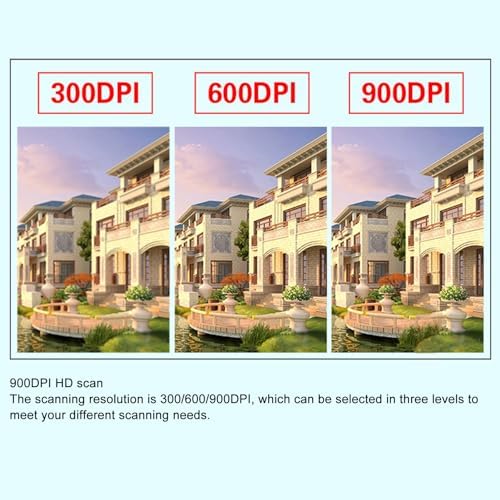 Portable Document Scanner Portable Scanner for A4 Documents Photo Pictures Receipt 8.27 Inch 900DPI Color Mobile Handheld Scanner Wand for Home Travel Office (Black) - Image 4