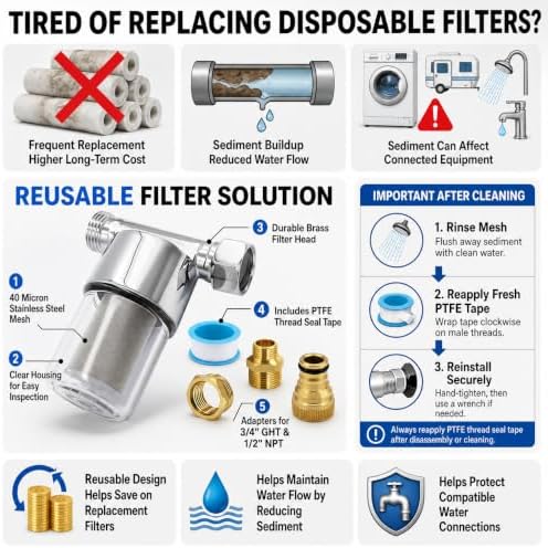 40 Micron Inline Sediment Water Filter - Image 2