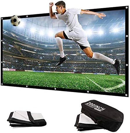 NIERBO 200 Inch Large Huge Projector Screen Big 16:9 3D Movie Screen of Thick Canvas Material Projection Screen HD for Outdoor Indoor Home Theater Church with a Black Projector Bag Not Include Mount by NIERBO