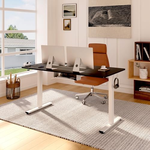 FLEXISPOT EN2 60"x24" Whole-Piece Standing Desk with Power Strip, Black - Image 2