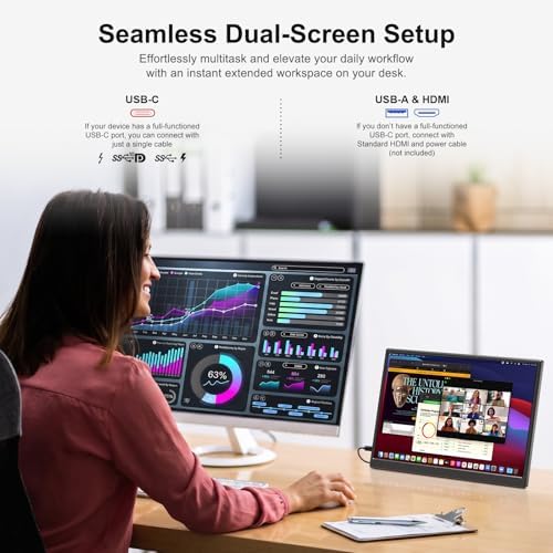Anyuse 14" FHD USB-C HDMI HDR Portable Monitor - Image 3