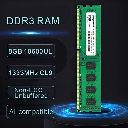 16GB Kit (2x8GB) DDR3L/DDR3 10600 1333MHz Udimm, Royemai 8GB PC3/PC3L-10600U Dimm Memory 2Rx8 1.35V/1.5V CL9 Desktop RAM - Image 2
