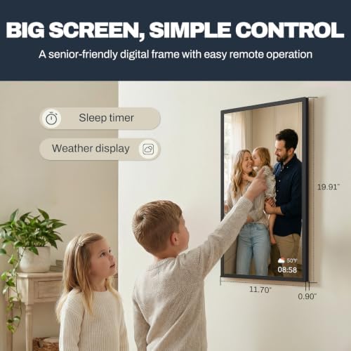 FRAMEO 21.5" Digital Picture Frame, Touchscreen Large Display, 32GB - Image 6