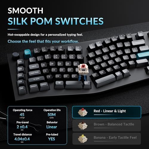 Keychron Q13 Ultra 8K Wireless Mechanical Keyboard, 96% Alice Ergonomic Layout with Numpad, Full Aluminum Custom Keyboard, ZMK, 8000Hz Polling Rate, Hot-Swappable RGB for Mac Windows Linux - Image 6