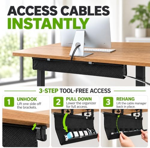 Perfect POSTURE Mesh Cable Management Tray Under Desk Cord Organizer - 38" - Image 5