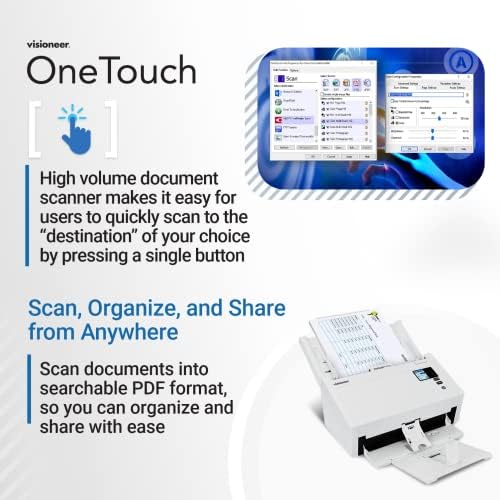 Visioneer Patriot PD45 Scanner, USB Duplex Office Document Scanner for PC, 50 PPM, Sheetfed 100 Page Automatic Document Feeder (ADF), White - Image 5