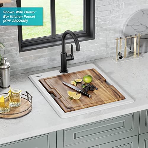 KRAUS Bellucci 18-inch Granite Workstation Drop In Top Mount Single Bowl Kitchen Sink in White with Accessories, KGTW12-18WH - Image 3