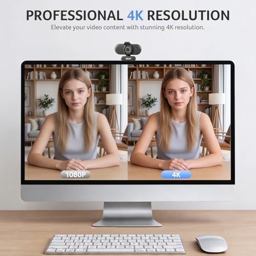 Acer A640 4K Webcam with AI Noise Canceling Mic for Streaming Meetings - Image 2