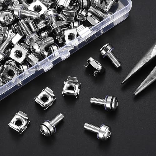 130 Sets/260 Pcs Rack Mount Screws and Cage Nuts for Rack Mount Server Cabinet, Carbon Steel Rack Screws and Cage Nuts with Washers for Server Shelves and Cabinets - Image 6