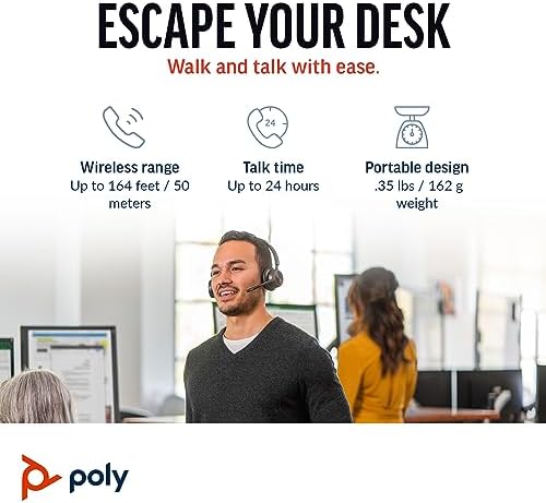 Poly Voyager 4320 UC | Bluetooth Wireless Headset with Noise-Canceling Mic - Image 4