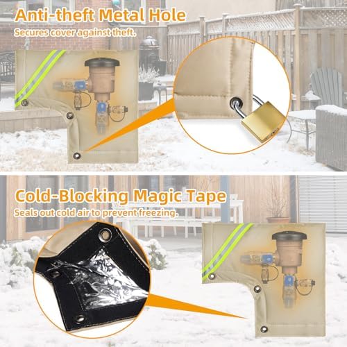 Backflow Preventer Insulation Cover,13" W x 12" H - Image 5