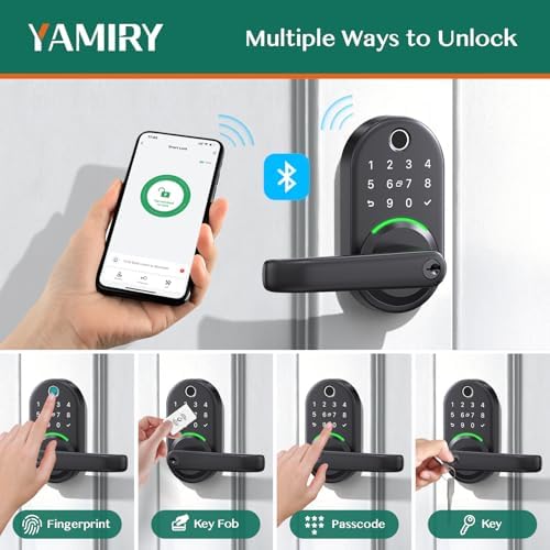 Smart Door Handle Lock with Keypad, Yamiry Fingerprint Knob for Front Door - Image 2