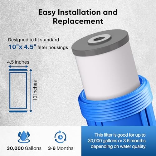 PUREPLUS 10" x 4.5" Whole House Heavy Metal Reduction Water Filter,2 PACK - Image 6