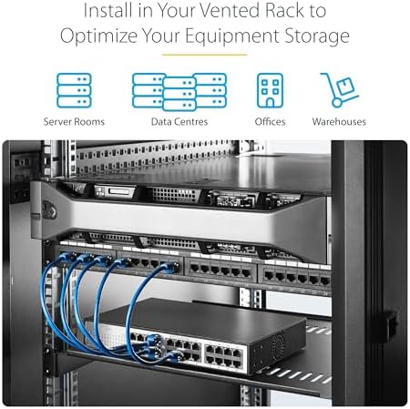 StarTech 1U Vented Cantilever Rack Shelf, 16in, 44lb/20kg (CABSHELF116V) - Image 4