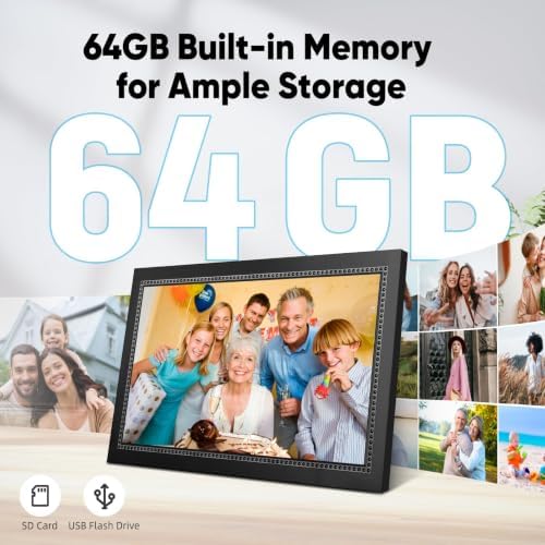 WiFi Digital Picture Frame, 15.6 Inch Large Display, 64GB Memory, 1920×1080 IPS Touch Screen, Wall‑Mountable & Tabletop, Share Photos & Videos via AiMOR App, for Loved Ones - Image 3