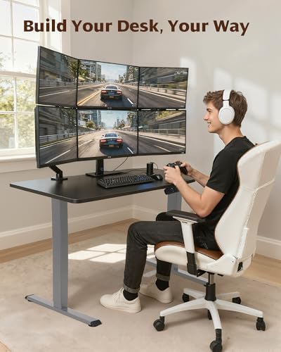 TOPSKY Dual Motor Standing Desk Frame, 225 lbs Capacity, Gray - Image 6