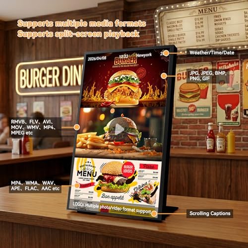 18.5" Digital Signage Display, 700 Nits Digital Menu Board - Image 4