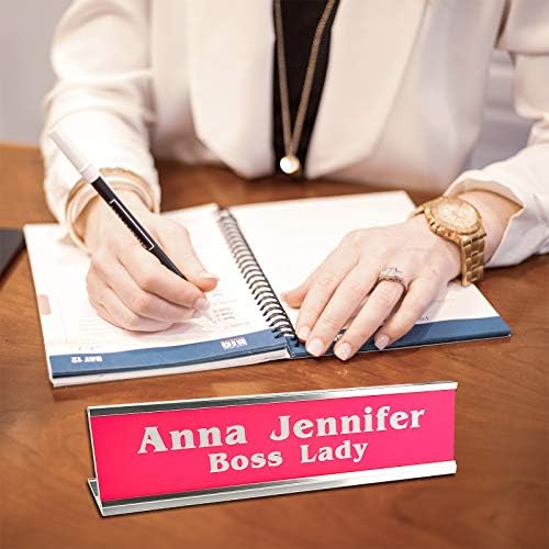Icomecn Custom Engraved Name Plates with Aluminum Holder 2"x8" - Image 5