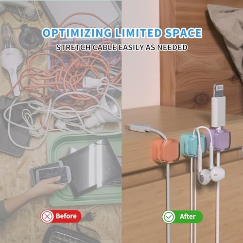 6 Pack Magnetic Cable Clips, Cord Holder for Nightstand, Under Desk Cable Management Smooth Adjustable Computer Accessories, Adhesive Wire Organizer for Desktop Home Office Kitchen Desk Phone Car - Image 6