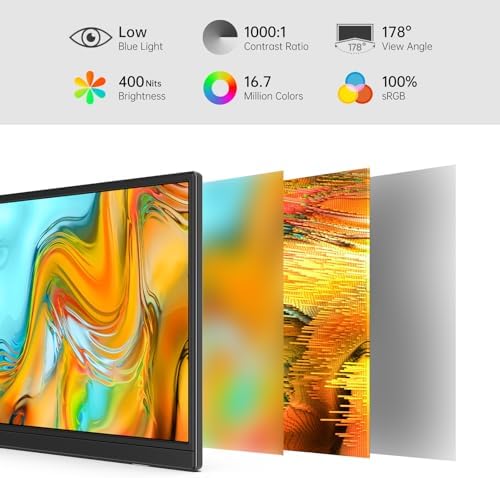 MNN 14" 1200p USB-C HDMI HDR Portable Monitor - Image 2