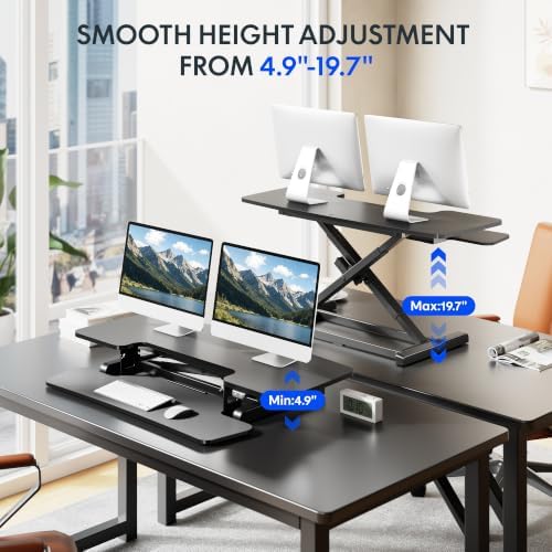 FLEXISPOT 42" Electric Standing Desk Converter, Black - Image 4