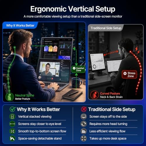 Laptop Screen Extender 15.6", 5 Modes & Detachable Slim Portable Monitor - Image 2